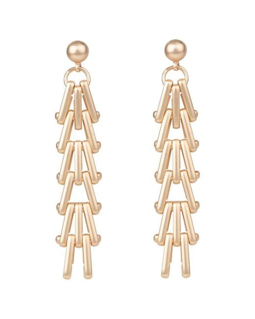 Saachi Metallic Plated Descending Triangle Earrings