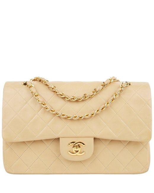 Chanel Natural Lambskin Leather Classic Small Double Flap Ghw (Authentic Pre-Loved)