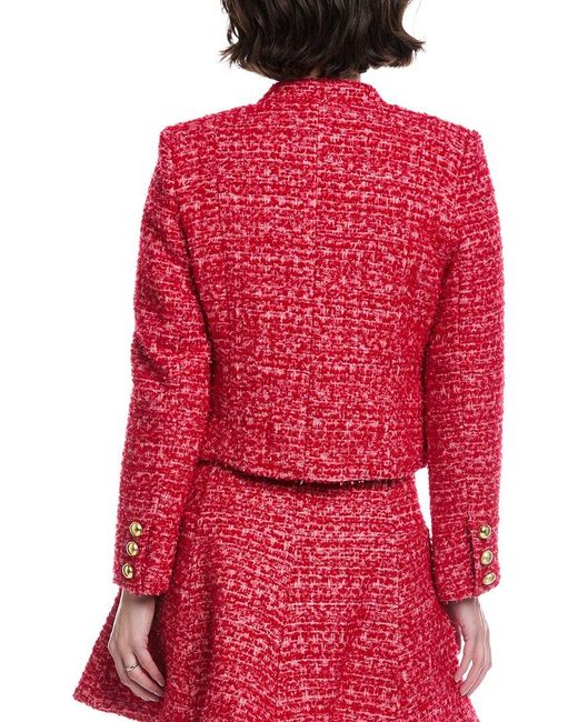 Stellah Red Wool-Blend Tweed Jacket