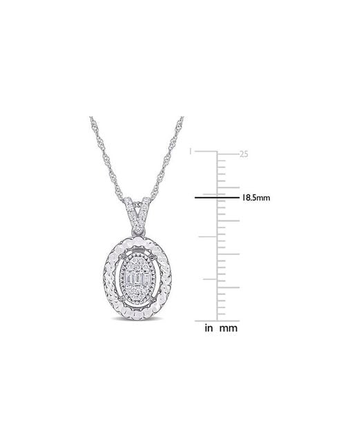 Rina Limor White 14k 0.24 Ct. Tw. Diamond Halo Drop Pendant
