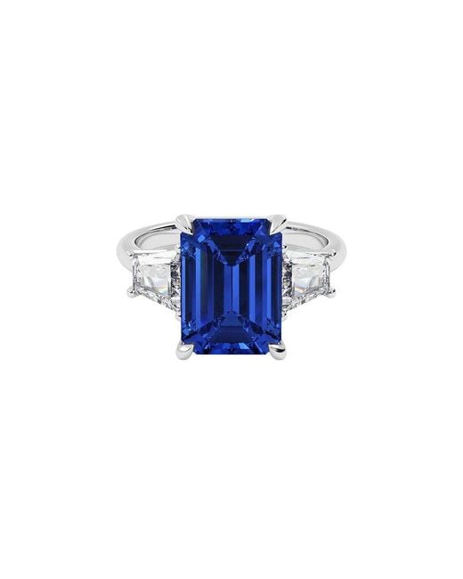 VOWE Blue 14K 6.00 Ct. Tw. Lab-Grown Diamond & Lab-Grown Sapphire Ring