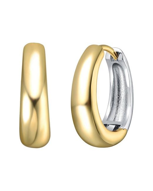 Genevive Jewelry Metallic Rachel Glauber Plated Hoop Earrings
