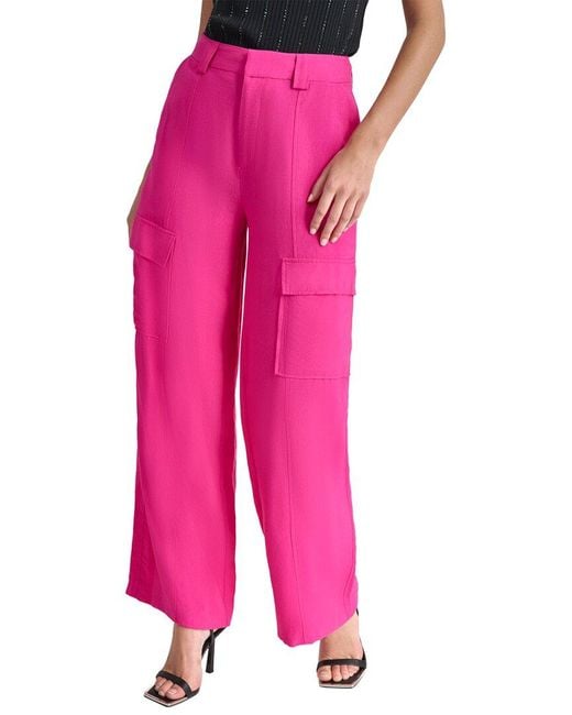 DKNY Pink Crinkle Dressing Cargo Pant