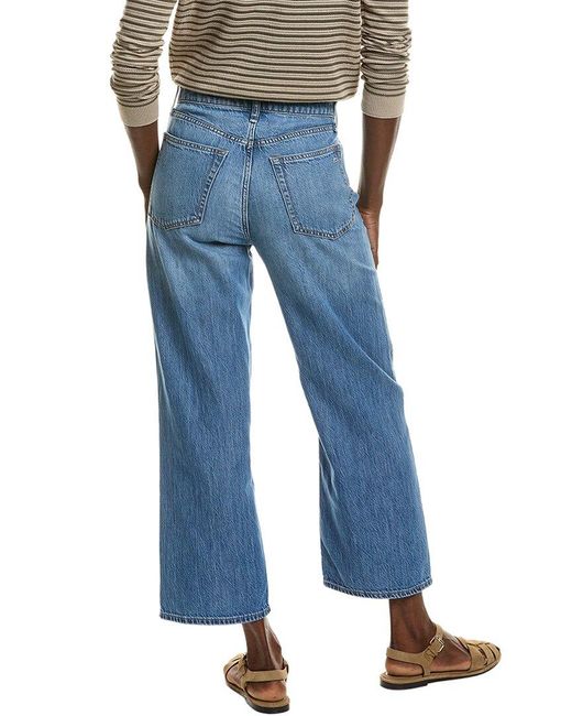 Rag & Bone Blue Lori High-rise Woburn Wide Leg Crop Jean
