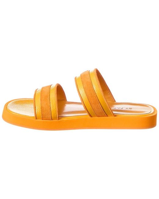 By Far Metallic Easy Leather & Suede Sandal