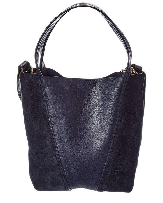 Chloé Blue Spin Small Leather & Suede Tote