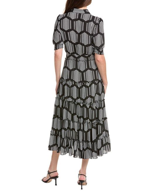 Tahari White Tiered Maxi Dress