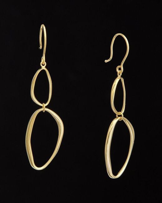 Italian Gold Black 14k Graduated Oval Drop Earrings