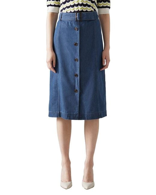 L.K.Bennett Blue Oda Skirt