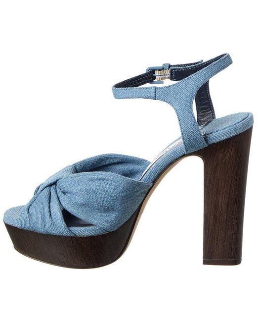 Jimmy Choo Blue Heloise 120 Denim Platform Sandal