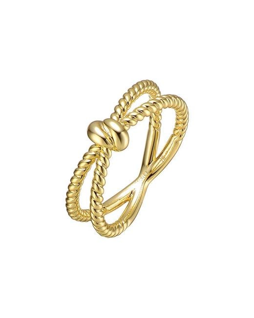 Rachel Glauber Metallic 14k Plated Love Ring