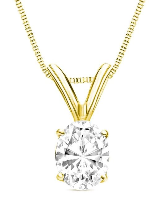 Amairah Metallic 14K 4.00 Ct. Tw. Lab-Grown Diamond Solitaire Pendant Necklace
