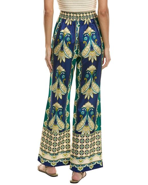 tyler boe Green Gianna Silk-Blend Pant