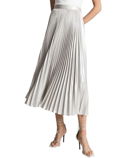 Metallic pleated skirt canada hotsell