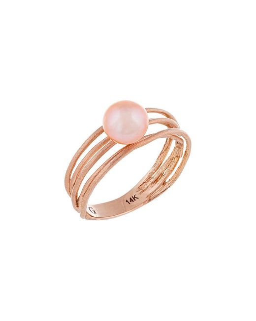 Masako Pearls Pink 14k Rose Gold 7-7.5mm Pearl Ring