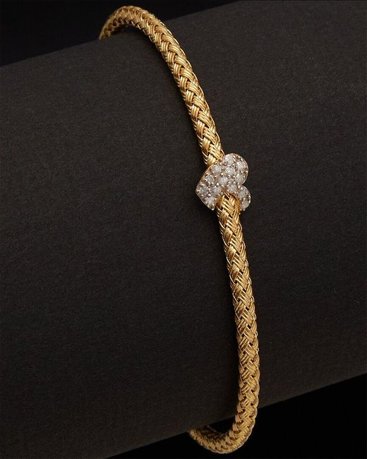 Meshmerise Black 18K Over 0.20 Ct. Tw. Diamond Bangle Bracelet