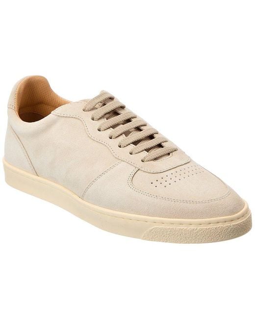 Brunello Cucinelli White Suede Sneaker for men