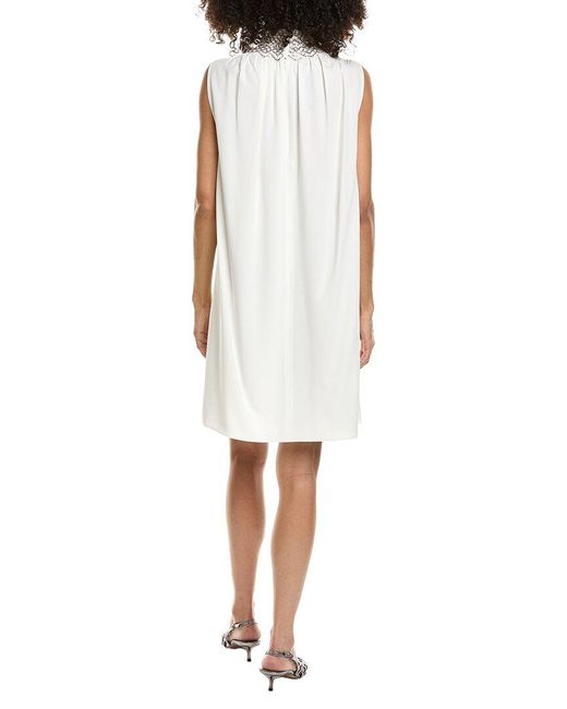 Prada White Bead Embellished Cady Mini Dress