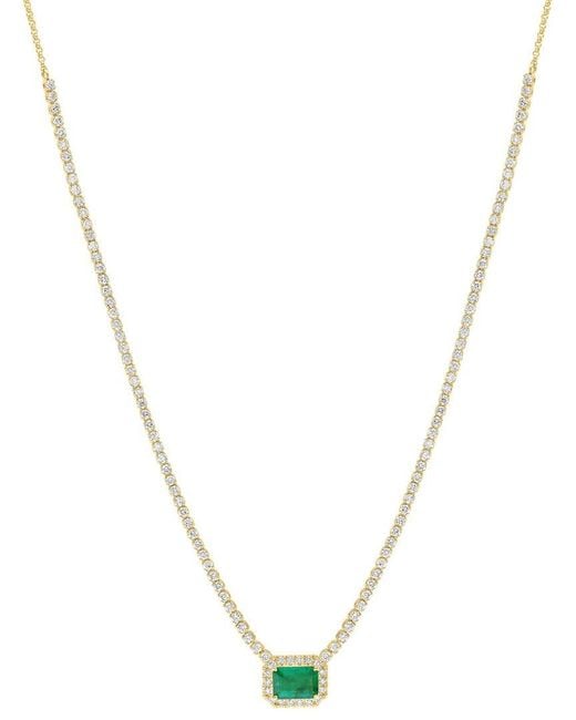 Effy Fine Jewelry Metallic 14K 2.65 Ct. Tw. Diamond & Emerald Necklace