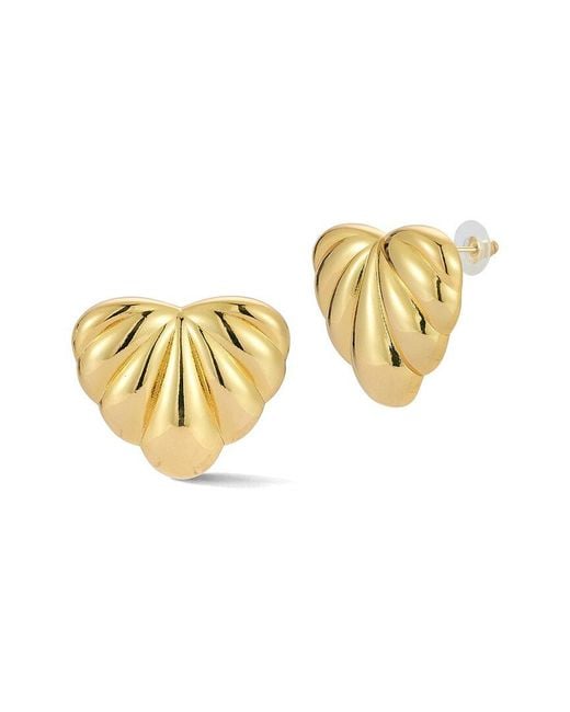 Glaze Jewelry Metallic Plated Puffed Heart Earrings
