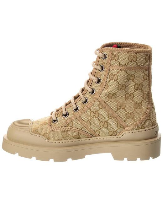 Gucci Natural Gg Web Canvas High-Top Sneaker
