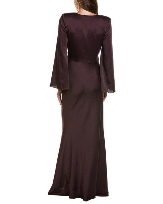 L'Agence Purple Manon Surplice Maxi Dress