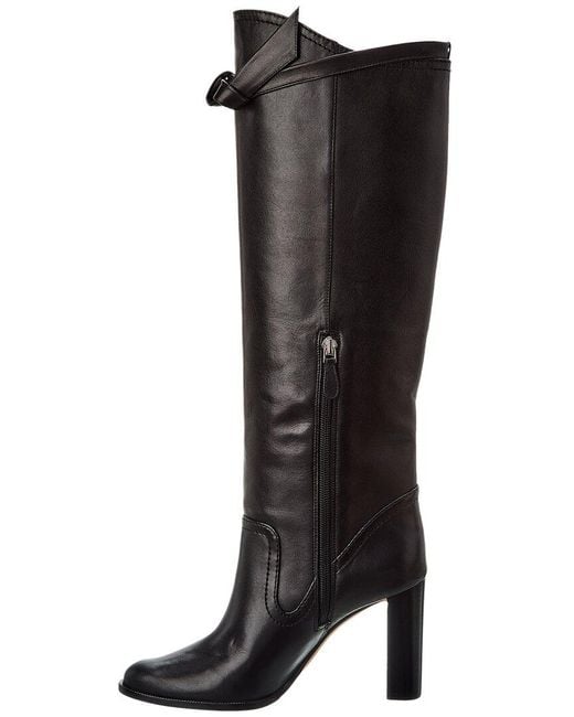 Alexandre Birman Black Clarita Saddlery 90 Leather Knee-High Boot