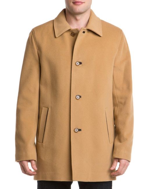 Cole Haan Wool & Cashmere-blend Top Coat in Camel (Natural) for Men - Lyst