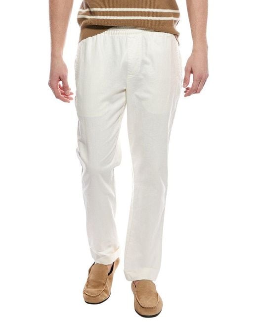 Onia White Linen-Blend Stretch Cuff Pant for men