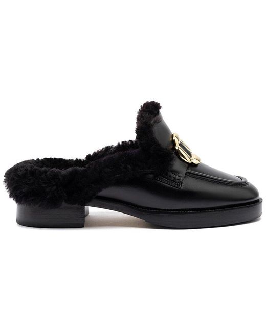 Larroude Black Larroudé Bobbie Leather Mule