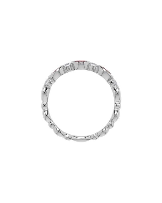 H.J. Namdar White 14K 0.81 Ct. Tw. Diamond & Ruby Bezel Ring