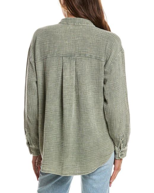 Splendid Gray Gauze Button Down Shirt
