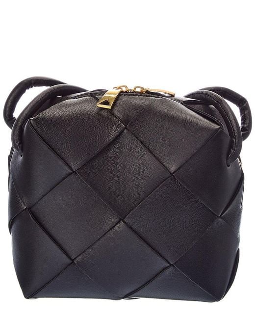Bottega Veneta Black Cassette Mini Intrecciato Leather Camera Bag