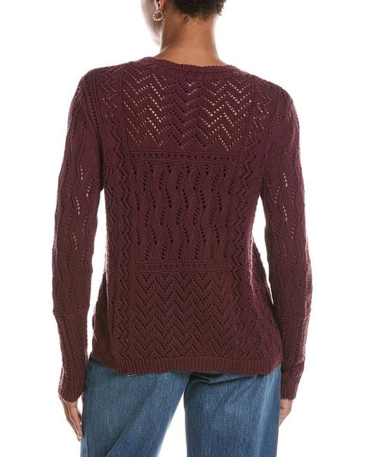 Autumn Cashmere Purple Stitchery Patchwork Crew