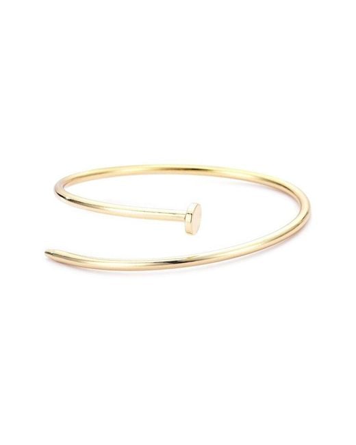 Adornia White Plated Thin Nail Cuff Bracelet