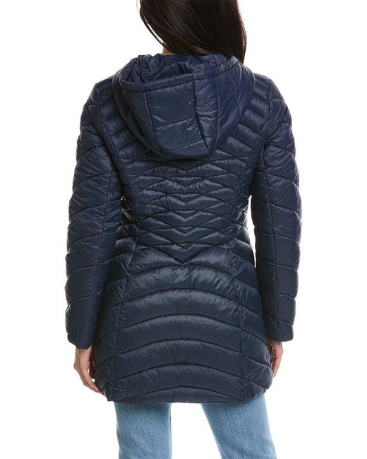 Laundry by Shelli Segal Quilted Coat in Blue Lyst UK