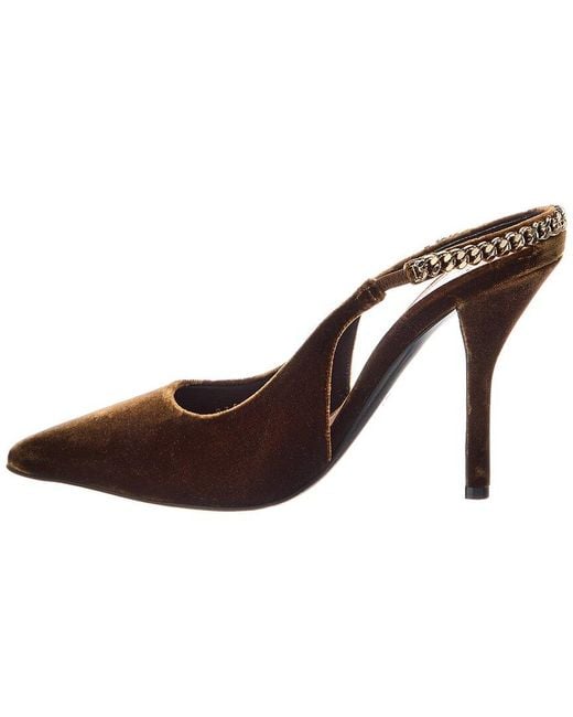 Gucci Brown Signoria Velvet Slingback Pump