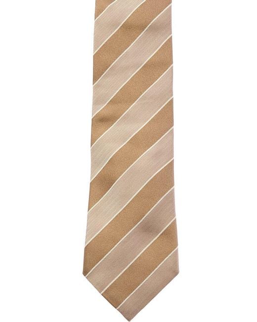 Brunello Cucinelli Natural Stripe Silk Tie for men