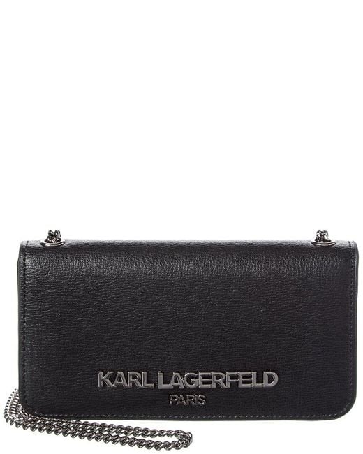 Karl Lagerfeld Black Lafayette Wallet On Chain