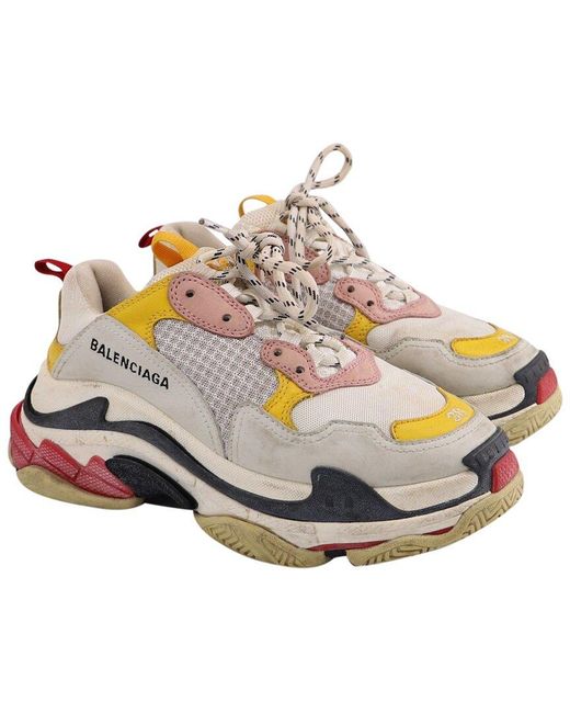 Balenciaga White Leather Triple S Sneaker (Authentic Pre-Loved) for men