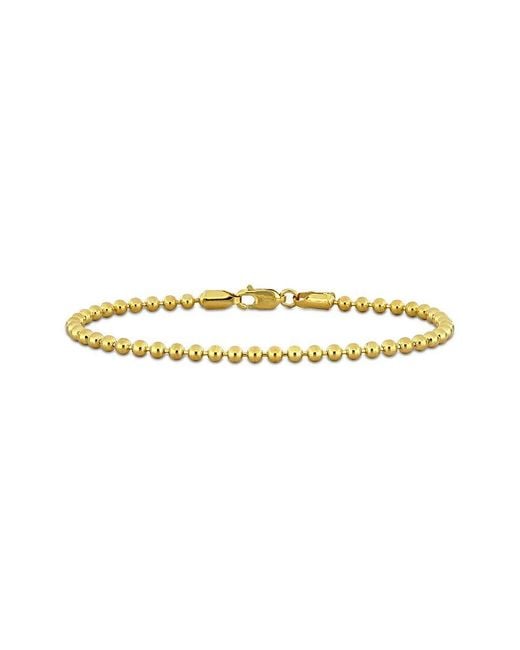 Italian Gold White 14K Bead Bracelet