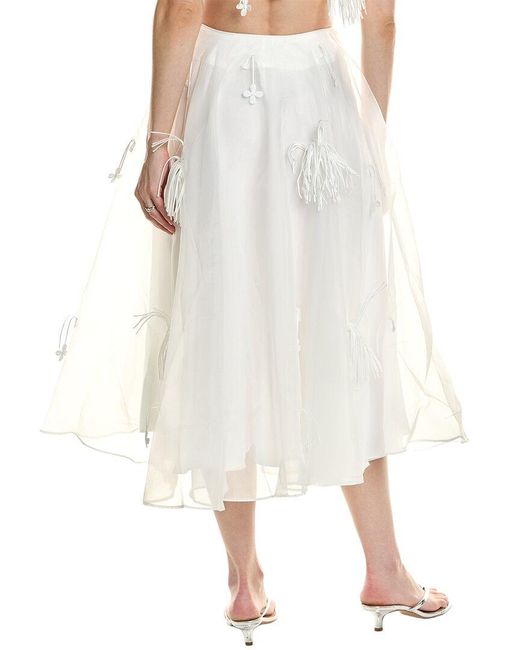 Bardot White Marcelle Midi Skirt
