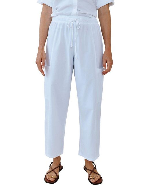 Bella Dahl Blue Side Pocket Seamed Relaxed Fit Pant