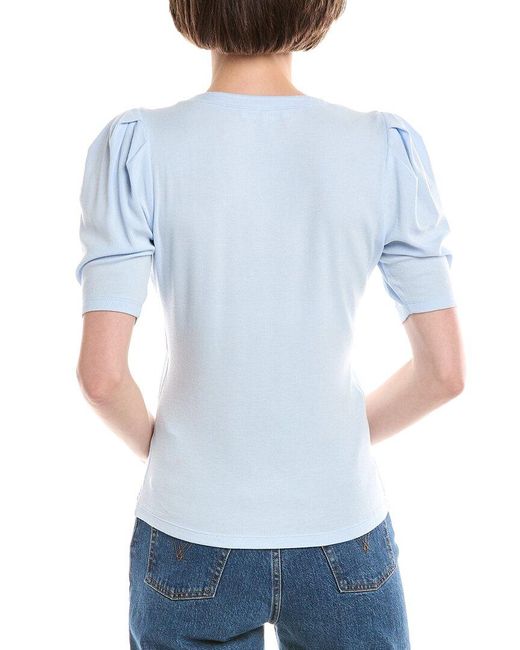 FRAME Blue Ruched Henley