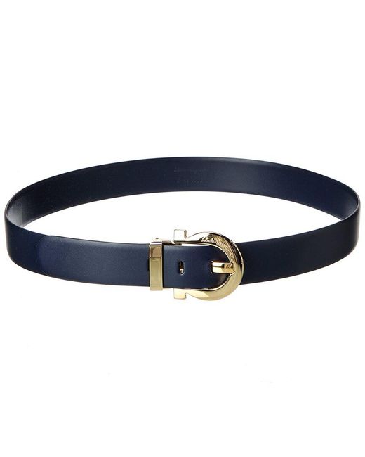 Ferragamo Blue Leather Belt