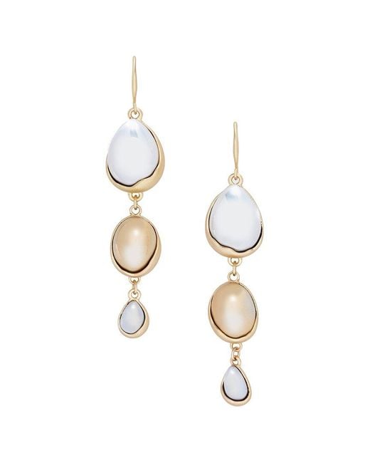 Saachi White Triplicity Orb Dangle Earrings