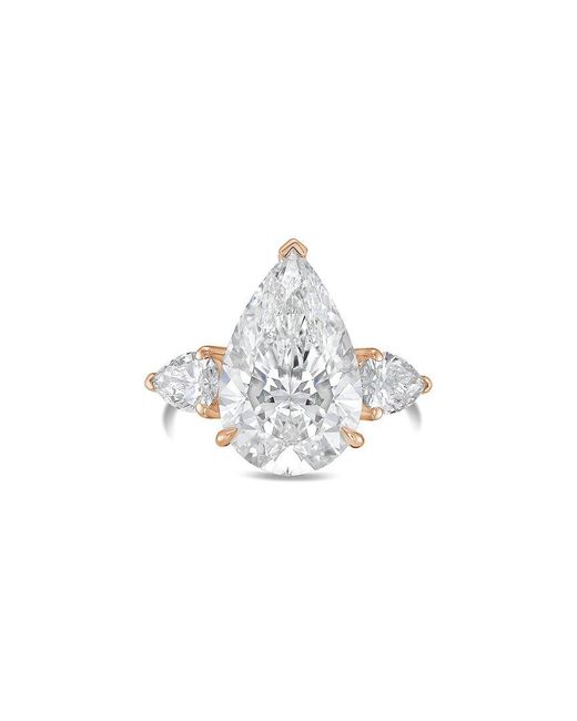 Diana M White Diana M. 14K Rose.50 Ct. Tw. Lab-Grown Diamond Three-Stone Ring