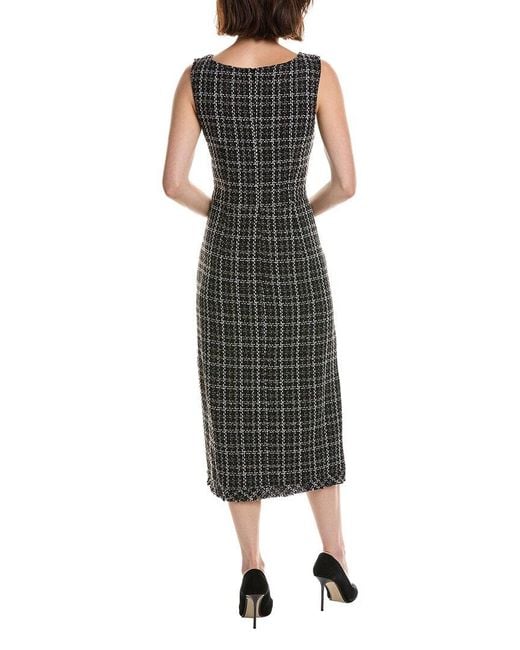 Pascale La Mode Black Sleeveless Tweed Midi Dress