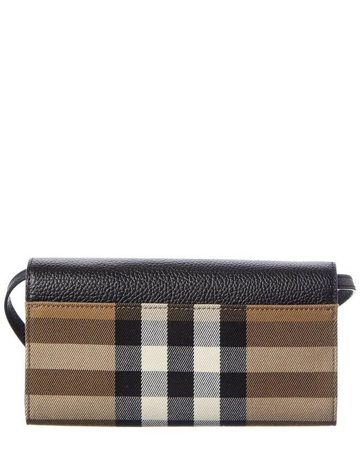 Burberry Black Check Canvas & Leather Crossbody