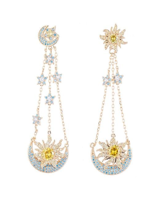 Eye Candy LA Metallic Eye Candy Los Angeles Luxe Collection Under The Moon Sun Cubic Zirconia Crstyal Drop Earrings